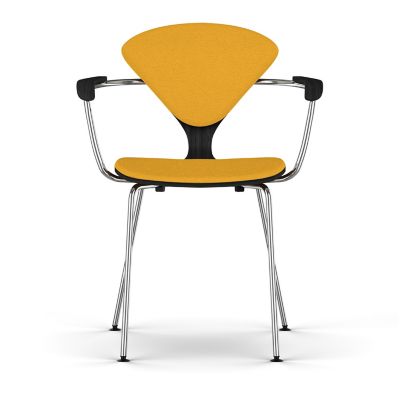Cherner Seat and Back Upholstered Metal Base Armchair