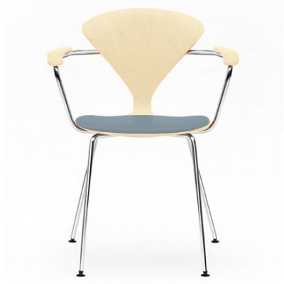 Cherner Metal Base Armchair with Seat Pad