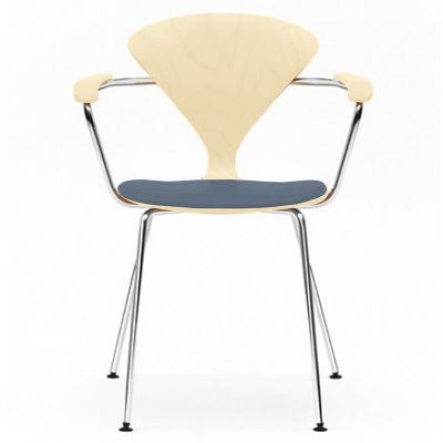 Cherner Metal Base Armchair with Seat Pad