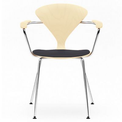 Cherner Metal Base Armchair with Seat Pad