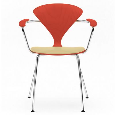 Cherner Metal Base Armchair with Seat Pad
