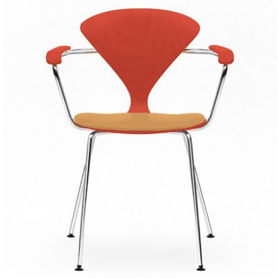 Cherner Metal Base Armchair with Seat Pad