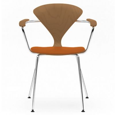 Cherner Metal Base Armchair with Seat Pad