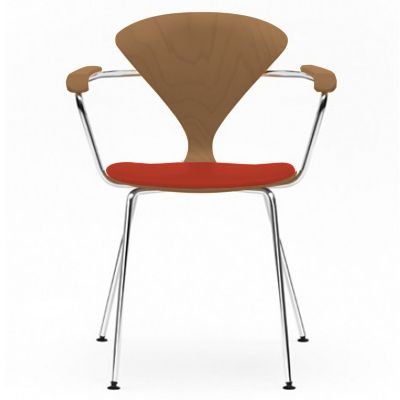 Cherner Metal Base Armchair with Seat Pad
