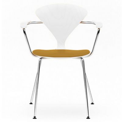 Cherner Metal Base Armchair with Seat Pad