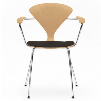 Cherner Metal Base Armchair with Seat Pad