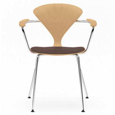 Cherner Metal Base Armchair with Seat Pad