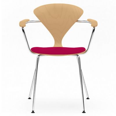 Cherner Metal Base Armchair with Seat Pad