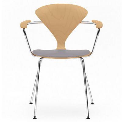 Cherner Metal Base Armchair with Seat Pad