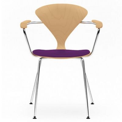 Cherner Metal Base Armchair with Seat Pad
