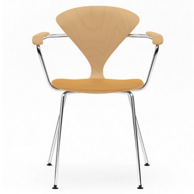 Cherner Metal Base Armchair with Seat Pad