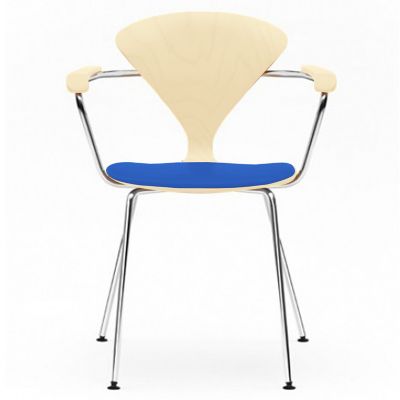 Cherner Metal Base Armchair with Seat Pad