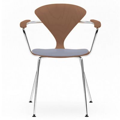 Cherner Metal Base Armchair with Seat Pad