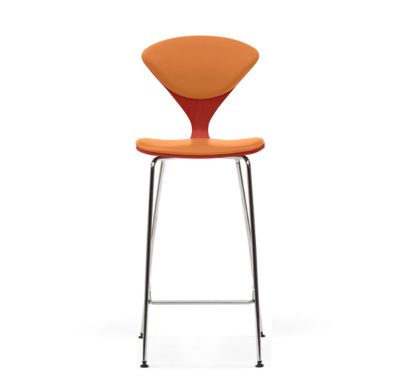 Cherner Seat and Back Upholstered Metal Base Stool