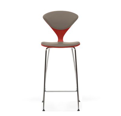 Cherner Seat and Back Upholstered Metal Base Stool