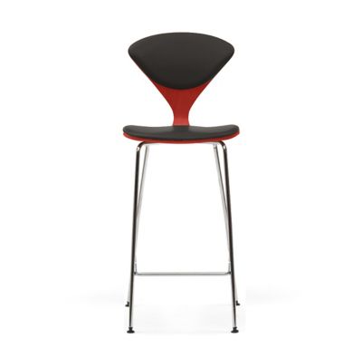 Cherner Seat and Back Upholstered Metal Base Stool