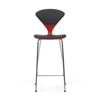Cherner Seat and Back Upholstered Metal Base Stool