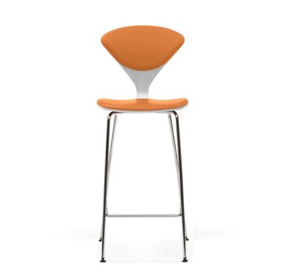 Cherner Seat and Back Upholstered Metal Base Stool