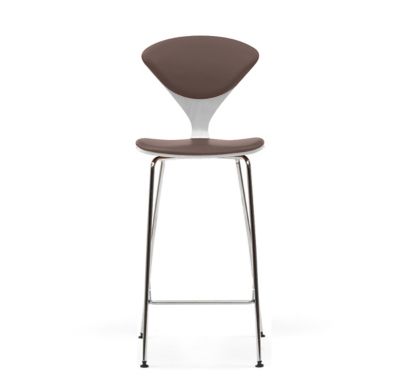 Cherner Seat and Back Upholstered Metal Base Stool