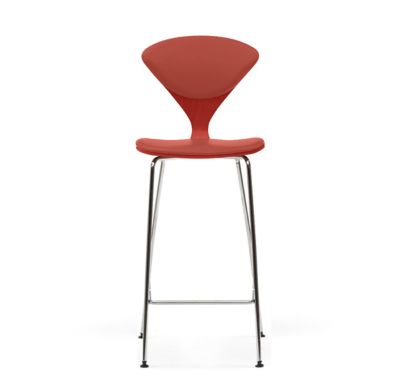 Cherner Seat and Back Upholstered Metal Base Stool