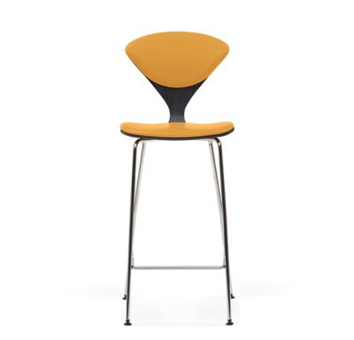 Cherner Seat and Back Upholstered Metal Base Stool