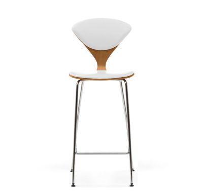 Cherner Seat and Back Upholstered Metal Base Stool