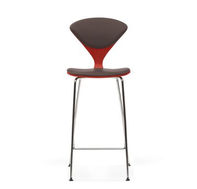 Cherner Seat and Back Upholstered Metal Base Stool