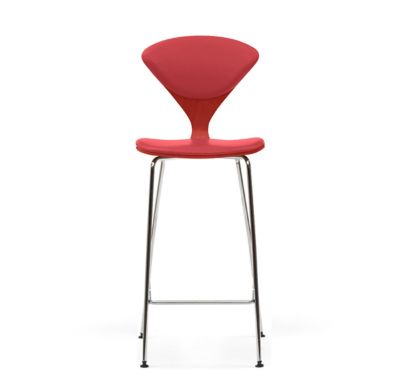 Cherner Seat and Back Upholstered Metal Base Stool
