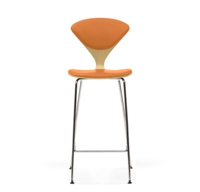 Cherner Seat and Back Upholstered Metal Base Stool