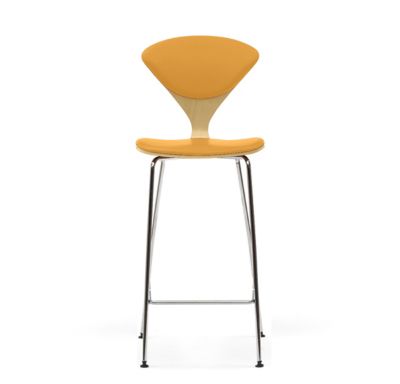 Cherner Seat and Back Upholstered Metal Base Stool