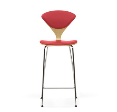 Cherner Seat and Back Upholstered Metal Base Stool