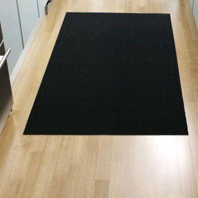 Solid Indoor/Outdoor Shag Floormat (Black|Big Mat)-OPEN BOX