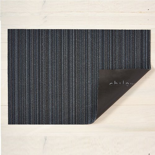 Skinny Stripe Shag Indoor/Outdoor Mat(Blue/Big Mat)-OPEN BOX