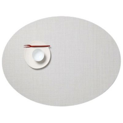 Mini Basketweave Oval Tablemat (White) - OPEN BOX