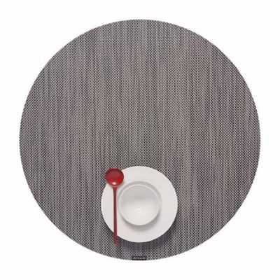 Mini Basketweave Round Placemat (Light Grey) - OPEN BOX