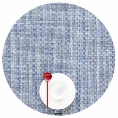 Mini Basketweave Round Placemat (Chambray) - OPEN BOX