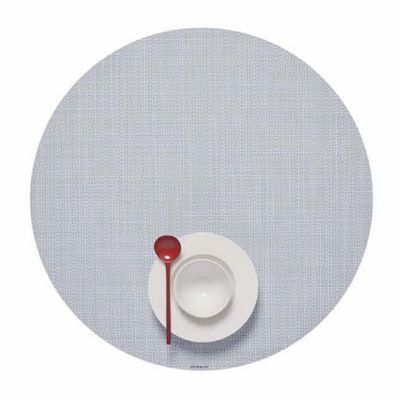Mini Basketweave Round Placemat (Sky) - OPEN BOX