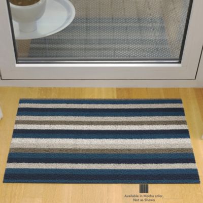 Even Stripe Shag Floormat (Mocha|18 in x 28 in) - OPEN BOX