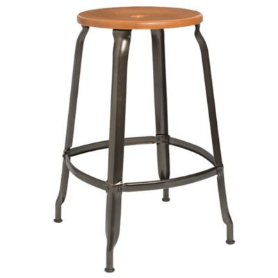 Nicolle Wood & Metal Low Stool