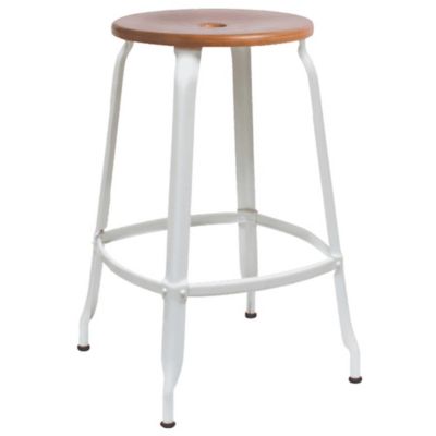 Nicolle Wood & Metal Low Stool