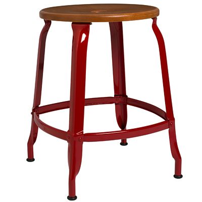 Nicolle Wood & Metal Low Stool
