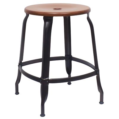 Nicolle Wood & Metal Low Stool