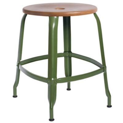 Nicolle Wood & Metal Low Stool