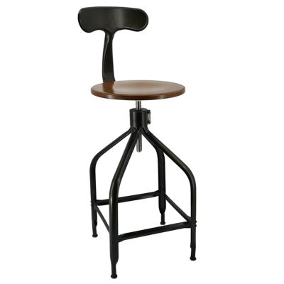 Nicolle Dessinateur Adjustable Bar/Counter Stool with Backrest