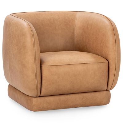 Rinner Swivel Accent Chair (Tan Leather) - OPEN BOX