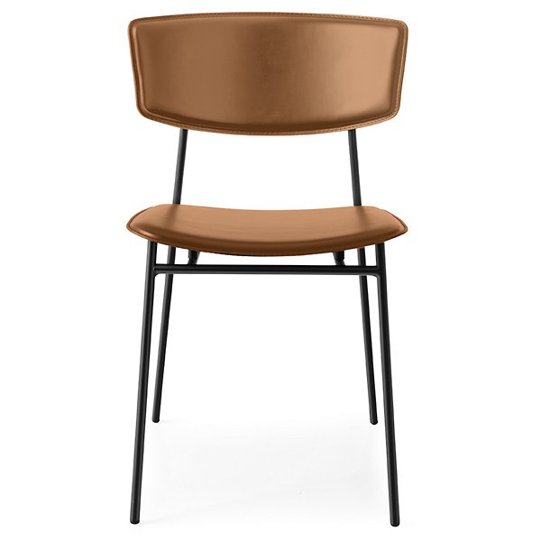 Fifties Upholstered Metal Chair - Leather