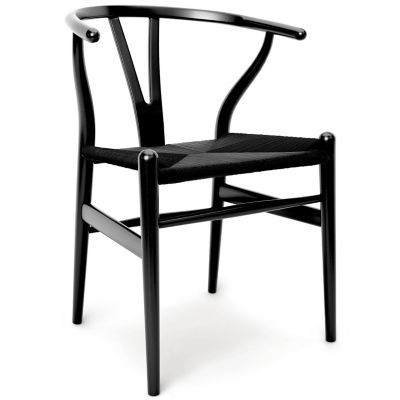 CH24 Wishbone Chair - Black Edition by Carl Hansen at Lumens.com