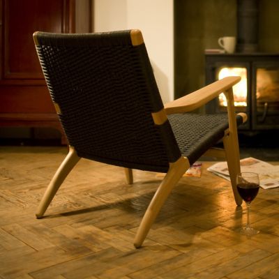 Shown in Black Paper Cord, Oak - Laquered