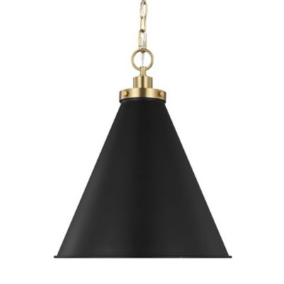 Brass And White Cone Pendant / Two Sizes - Creative Lighting Solutions