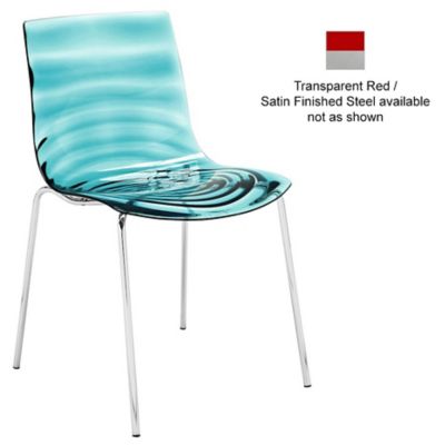 L'Eau Chair (Transparent Red/Satin Finished Steel) - OPEN BOX RETURN